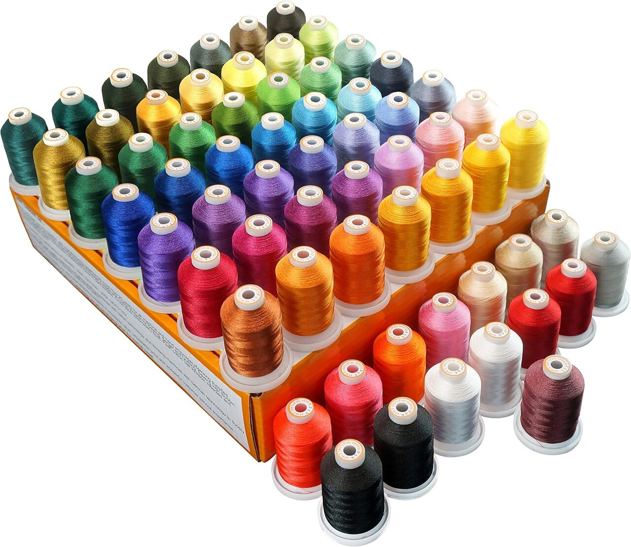 64 Spools 1000M (1100Y) Polyester Embroidery Machine Thread Kit